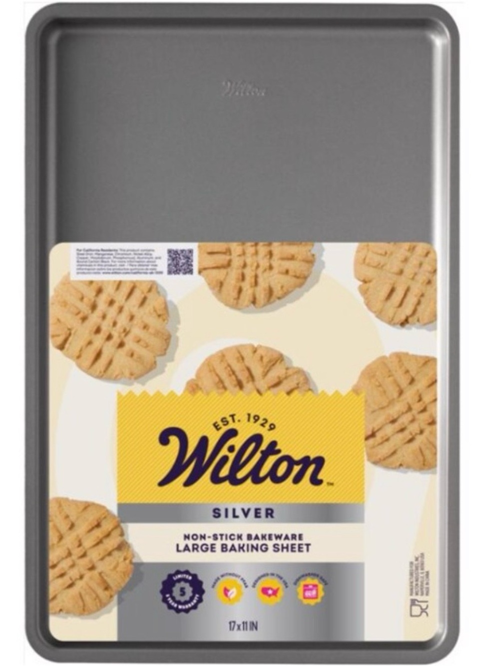 Wilton Silver Large Non-Stick Baking Sheet (6 pack)